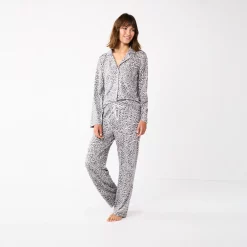 Women's Sonoma Goods For Life® Knit Pajama Shirt & Pajama Pants Sleep Set -Sonoma Store 6076381 ALT2