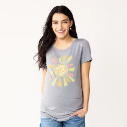 Maternity Sonoma Goods For Life® Fitted Crewneck Graphic Tee -Sonoma Store 6120299 Grey Hello Baby