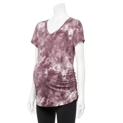 Maternity Sonoma Goods For Life® Essential V-Neck Tee -Sonoma Store 6120474 Purple Tie Dye