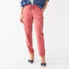 Women's Sonoma Goods For Life® Mid Rise Pull On Jogger Pants -Sonoma Store 6120482 Mauve